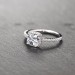 Princess Cut 925 Sterling Silver Halo White Sapphire Engagement Rings