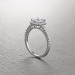 Princess Cut 925 Sterling Silver Halo White Sapphire Engagement Rings