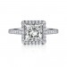 Halo Cushion Cut 925 Sterling Silver White Sapphire Engagement Rings