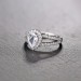 Pear Cut 925 Sterling Silver Halo White Sapphire Engagement Rings