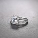 Emerald Cut 925 Sterling Silver Halo White Sapphire Engagement Rings