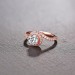 Round Cut White Sapphire Rose Gold 925 Sterling Silver Halo Engagement Rings