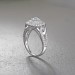 Round Cut 925 Sterling Silver White Sapphire Halo Engagement Rings