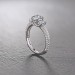 Round Cut White Sapphire 925 Sterling Silver Three Stone Engagement Rings