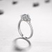 Round Cut Three Stone White Sapphire 925 Sterling Silver Engagement Rings