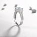 Princess Cut Three-Stone White Sapphire 925 Sterling Silver Engagement Rings