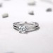 Round Cut 925 Sterling Silver White Sapphire Engagement Rings