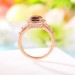 Oval Cut Watermelon 925 Sterling Silver Rose Gold Halo Engagement Ring