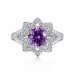 Round Cut 925 Sterling Silver Amethyst Art Deco Engagement Rings