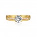 Round Cut Gold 925 Sterling Silver White Sapphire Engagement Rings