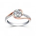 Round Cut 925 Sterling Silver Rose Gold White Sapphire Engagement Rings