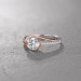 Round Cut 925 Sterling Silver Rose Gold White Sapphire Engagement Rings