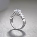 Lovely Round Cut White Sapphire 925 Sterling Silver Engagement Rings