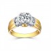 Round Cut Gold S925 Silver White Sapphire Classic Engagement Rings