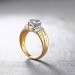 Round Cut Gold S925 Silver White Sapphire Classic Engagement Rings
