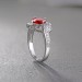 Round Cut Ruby 925 Sterling Silver Engagement Rings