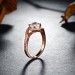 Round Cut White Sapphire 925 Rose Gold Sterling Silver Engagement Rings