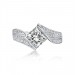 Princess Cut S925 Silver White Sapphire Art Deco Engagement Rings