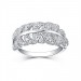 Round Cut S925 Silver White Sapphire Art Deco Leaf Rings