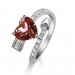 Heart Cut Ruby 925 Sterling Silver Promise Rings