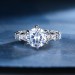 Round Cut White Sapphire Sterling Silver Engagement Rings