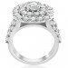 Round Cut White Sapphire Sterling Silver Double Halo Engagement Rings