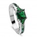 Cushion Cut Green Sapphire Vintage Engagement Ring