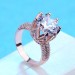 Round Cut White Sapphire Rose Gold Classic Engagement Rings