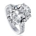 Oval Cut White Sapphire 925 Sterling Silver Engagement Ring