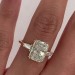 Radiant Cut White Sapphire 925 Sterling Silver Yellow Gold 3-Stone Engagement Ring