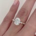 Oval Cut White Sapphire 925 Sterling Silver Yellow Gold Engagement Ring