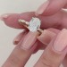 Oval Cut White Sapphire 925 Sterling Silver Yellow Gold Engagement Ring
