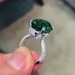 Emerald Cut Green Emerald 925 Sterling Silver Art Deco Engagement Ring