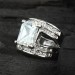 Radiant Cut White Sapphire 925 Sterling Silver Engagement Ring