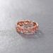 Round Cut White Sapphire Rose Gold 925 Sterling Silver Wedding Bands