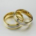 Round Cut White Sapphire Gold and Silver Titanium Steel Promise Rings for Couples