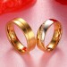 Round Cut White Sapphire Titanium Steel Silver Gold Promise Rings for Couples