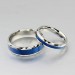 Titanium Steel Silver Blue Promise Rings for Couples