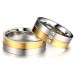 Titanium Steel Round Cut White Sapphire Silver Gold Promise Rings for Couples