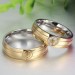 Titanium Steel Round Cut White Sapphire Silver Gold Promise Rings for Couples