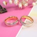 Round Cut White Sapphire Titanium Steel Gold & Silver Promise Rings for Couples
