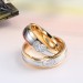 Round Cut White Sapphire Titanium Steel Gold & Silver Promise Rings for Couples