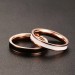 Black & White Rose Gold Titanium Steel Promise Rings for Couples