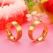 Gold Round Cut White Sapphire Titanium Steel Promise Rings for Couples