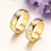 Gold & Silver Round Cut White Sapphire Titanium Steel Promise Rings for Couples