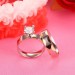 Titanium Steel Gold & Silver White Sapphire Promise Rings for Couples