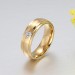 Titanium Steel Gold Round Cut White Sapphire Promise Rings for Couples