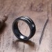 Titanium Round Cut White Sapphire Black Men's Ring