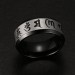 Titanium Black & Silver Six-words Theory Men's Ring