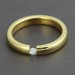 Titanium Gold Round Cut White Sapphire Promise Rings For Her